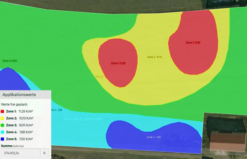 Aussaatkarte für Mais